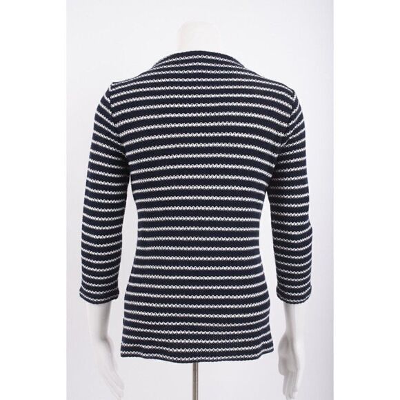 Talbots Womans Sweater Shirt Size PP 0-2 Petite Navy Blue White Striped NWOT - Picture 5 of 6